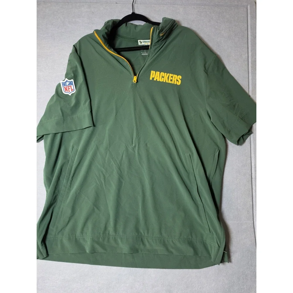 Green Bay Packers Nike Green Sideline Coach Men Short Sleeve Hoodie Jacket Sz XL
